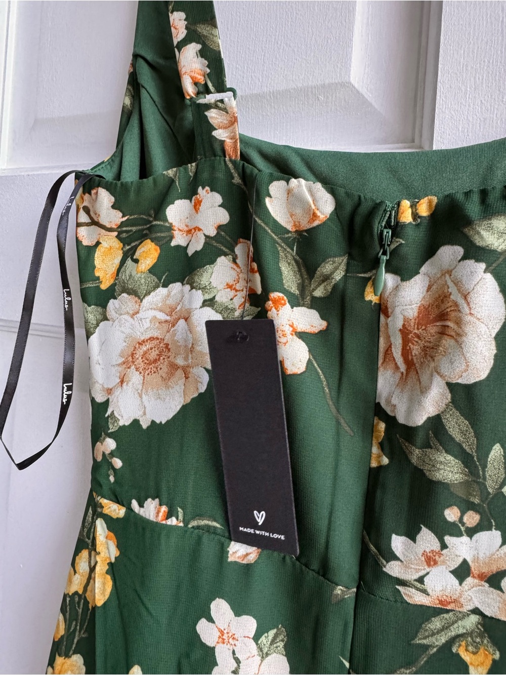 NWT Lulus Remarkable Arrival Emerald Green Floral Sleeveless Maxi Dress - Picture 7 of 7